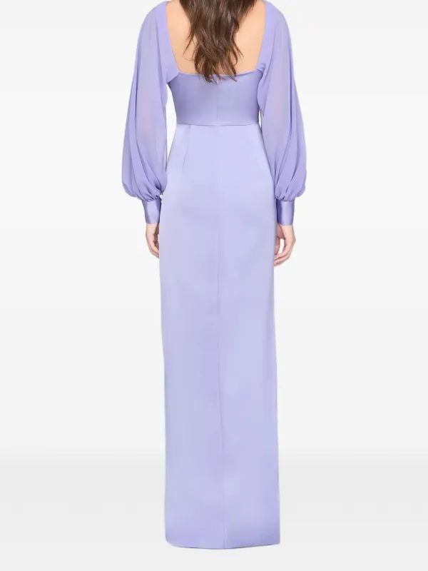 Theia Draped Column Dress | Purple | FARFETCH Theia Draped Column Dress | Purple | FARFETCH