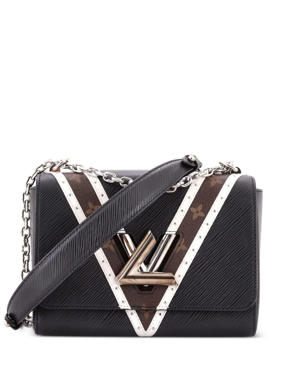 Louis Vuitton Pre-Owned Twist Handbag Epi Leather with Monogram Canvas and Studded Leather MM crossbody bag - Nero