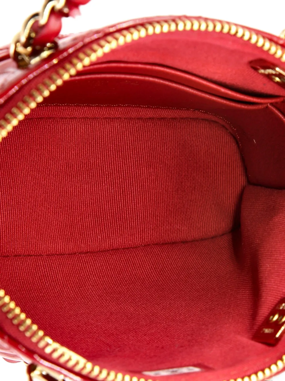 Cc Dome Zip Quilted Patent Mini Crossbody Bag