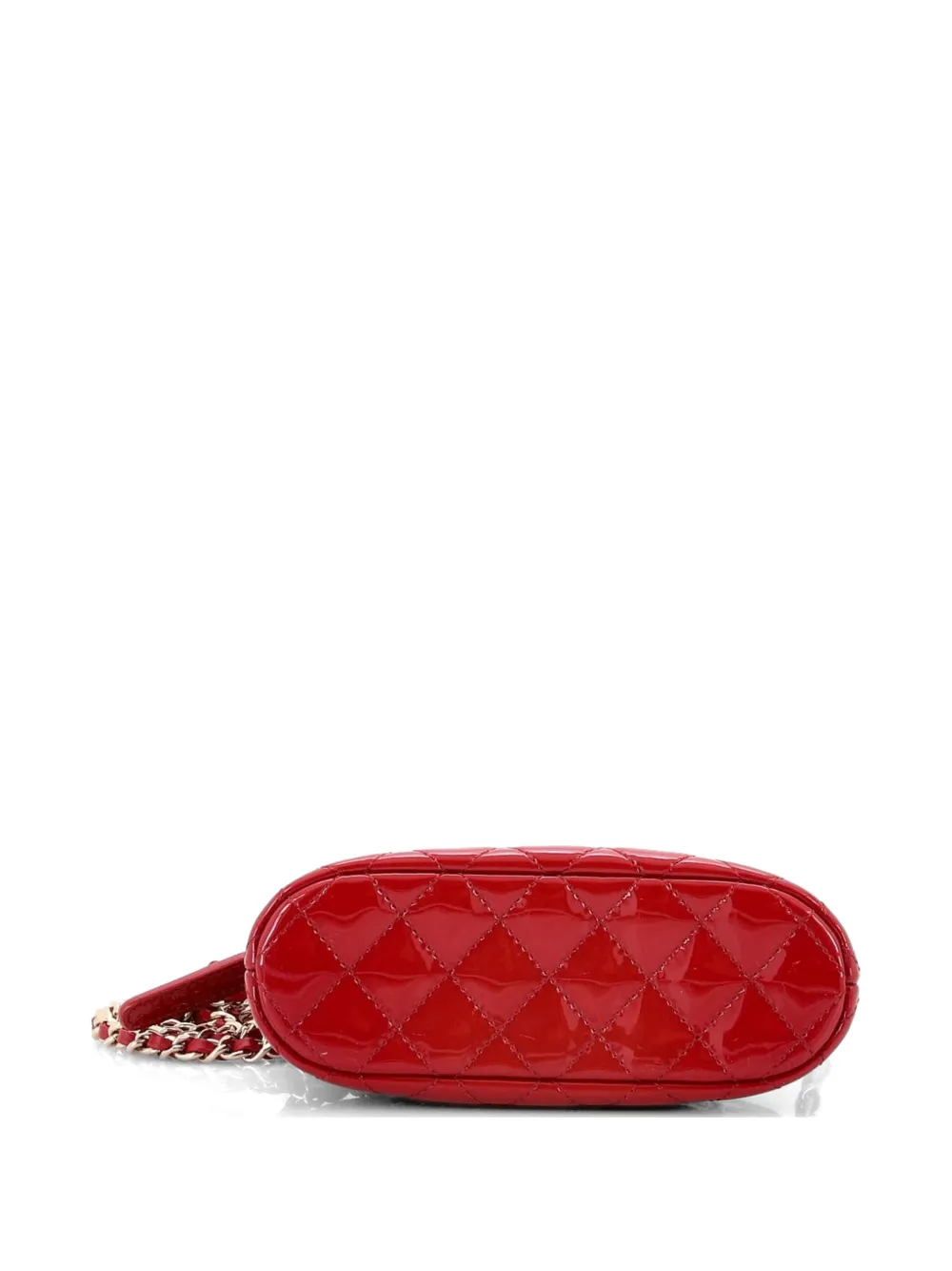 Cc Dome Zip Quilted Patent Mini Crossbody Bag