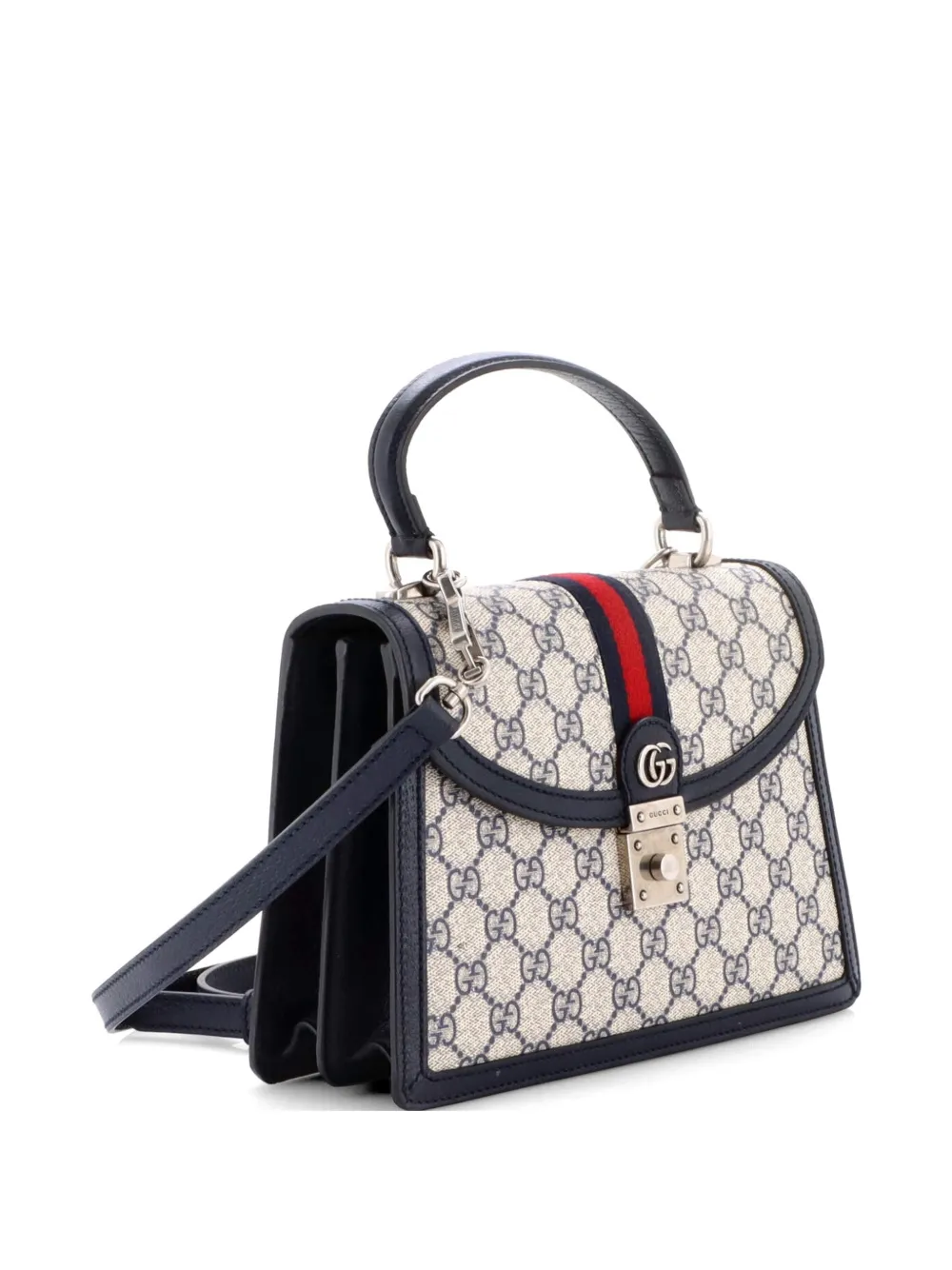 Ophidia Flap Top Handle Bag Gg Coated Canvas Small Satchel