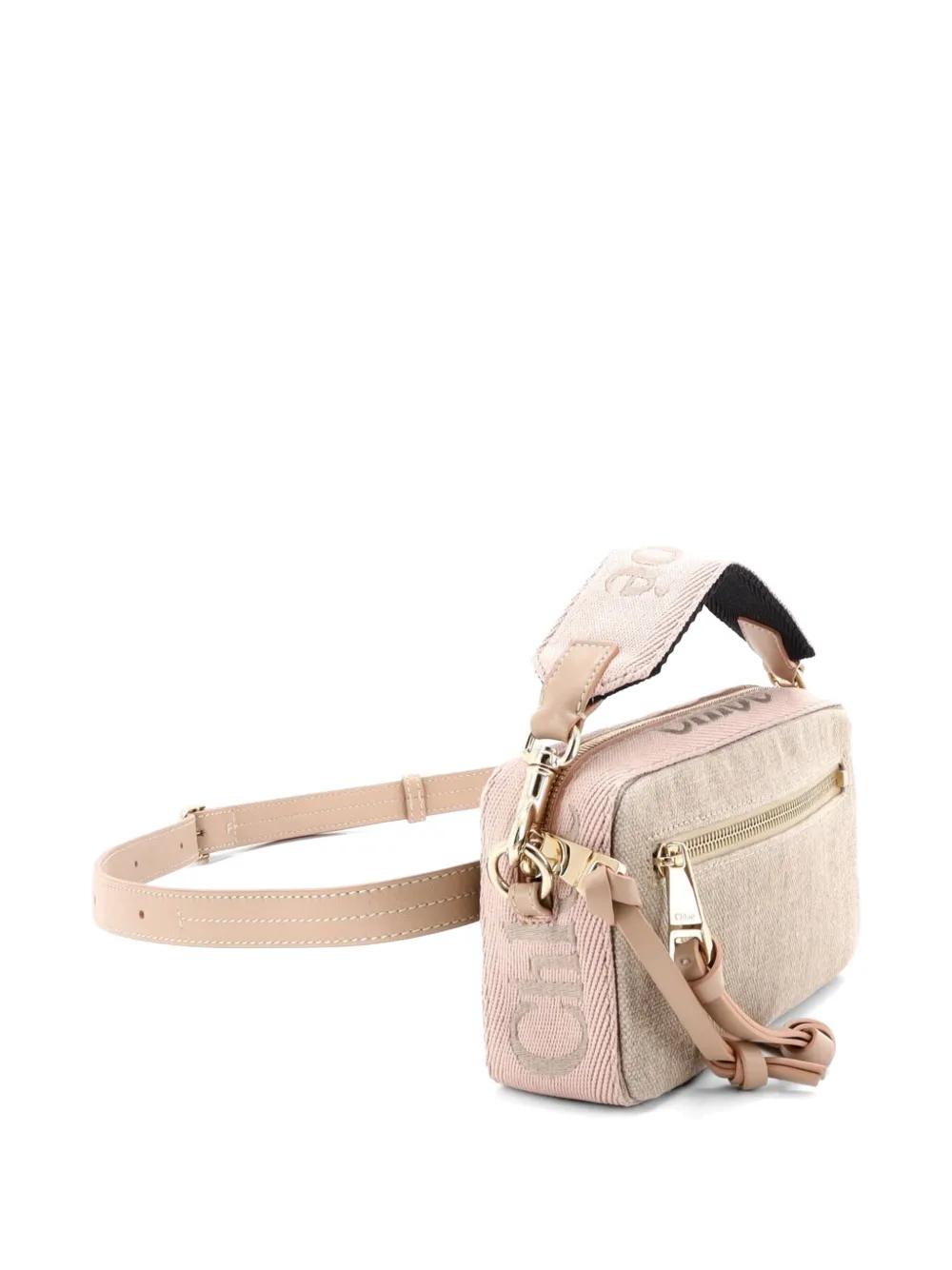  Chloé Pre-owned Woody Convertible Canvas With Leather Belt Bag - Neutrals 