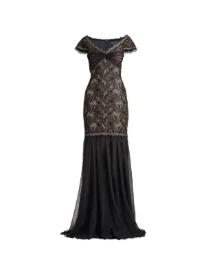 Tadashi Shoji 2023 lace-embellished Dress | Blue | FARFETCH Tadashi Shoji 2023 lace-embellished Dress | Blue | FARFETCH