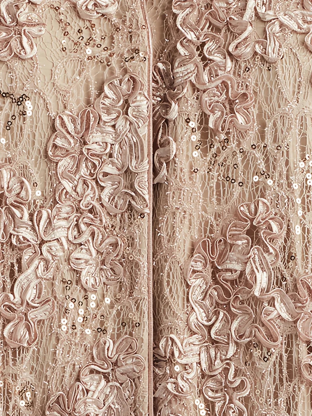 Tadashi Shoji Jurk met pailletten en bloemenprint Beige