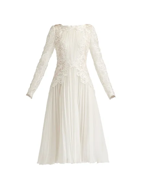 Tadashi Shoji vestido plisado de encaje