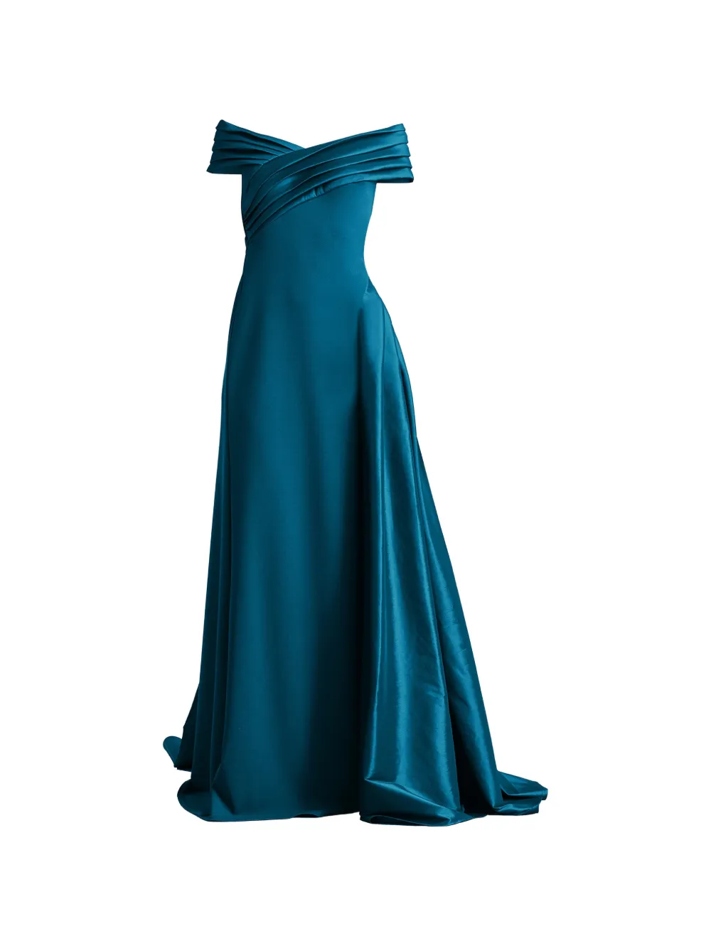 Tadashi Shoji pleated off-shoulder maxi dress - Blu
