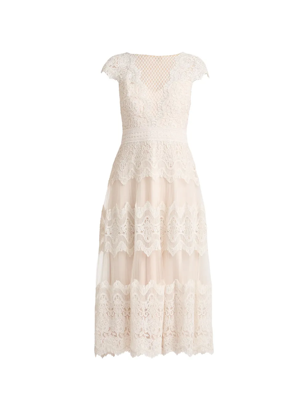 Tadashi Shoji lace tiered dress - White