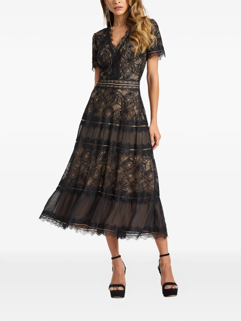 Tadashi Shoji Gelaagde jurk Zwart