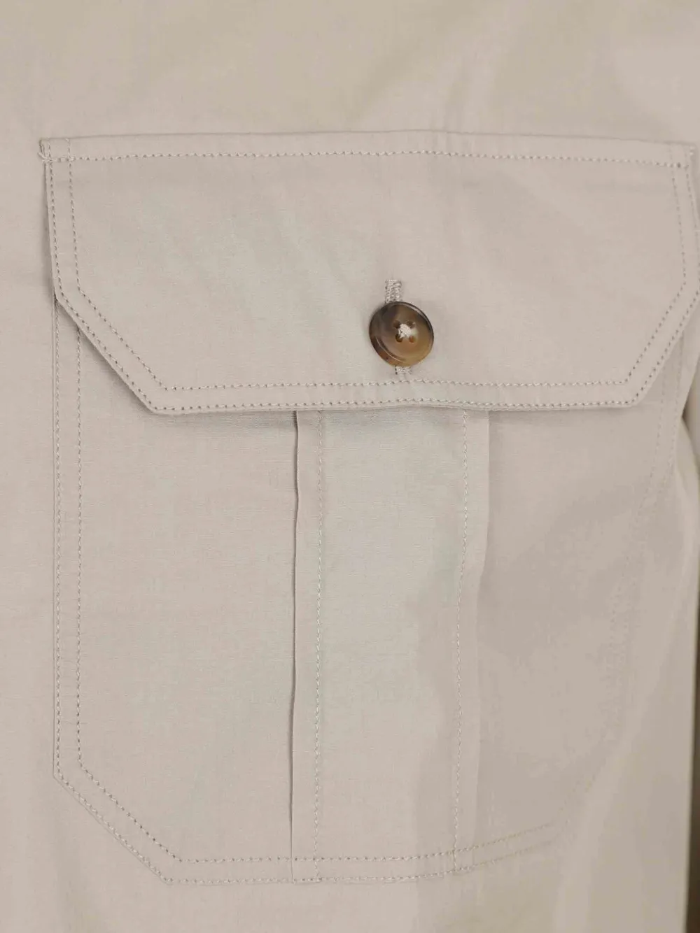 Canali Overhemd met klepzak Beige