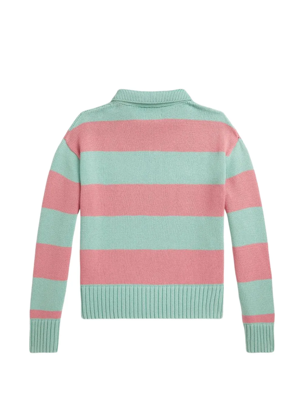 POLO RALPH LAUREN KIDS Gestreepte trui met kraag Roze