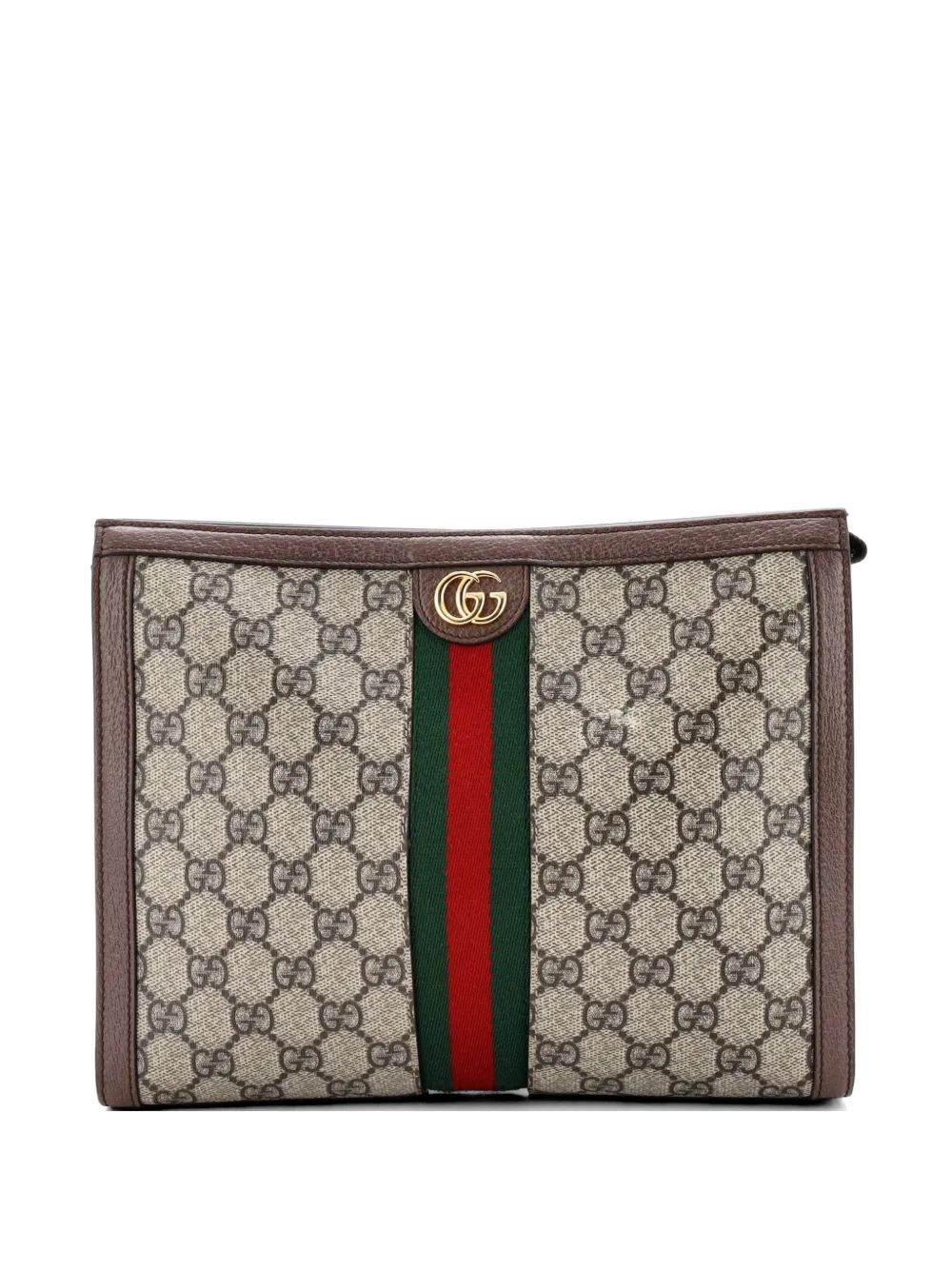 Gucci Pre-Owned Ophidia Pouch GG Coated Canvas Medium clutch bag - Marrone