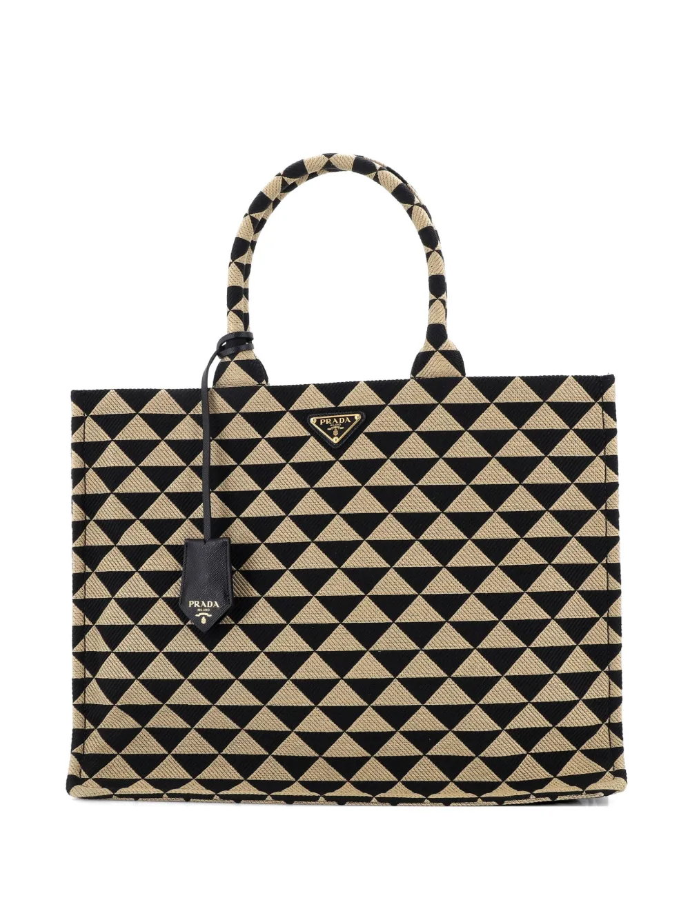 Prada Pre-Owned Symbole Shopper Jacquard Large tote bag - Nero