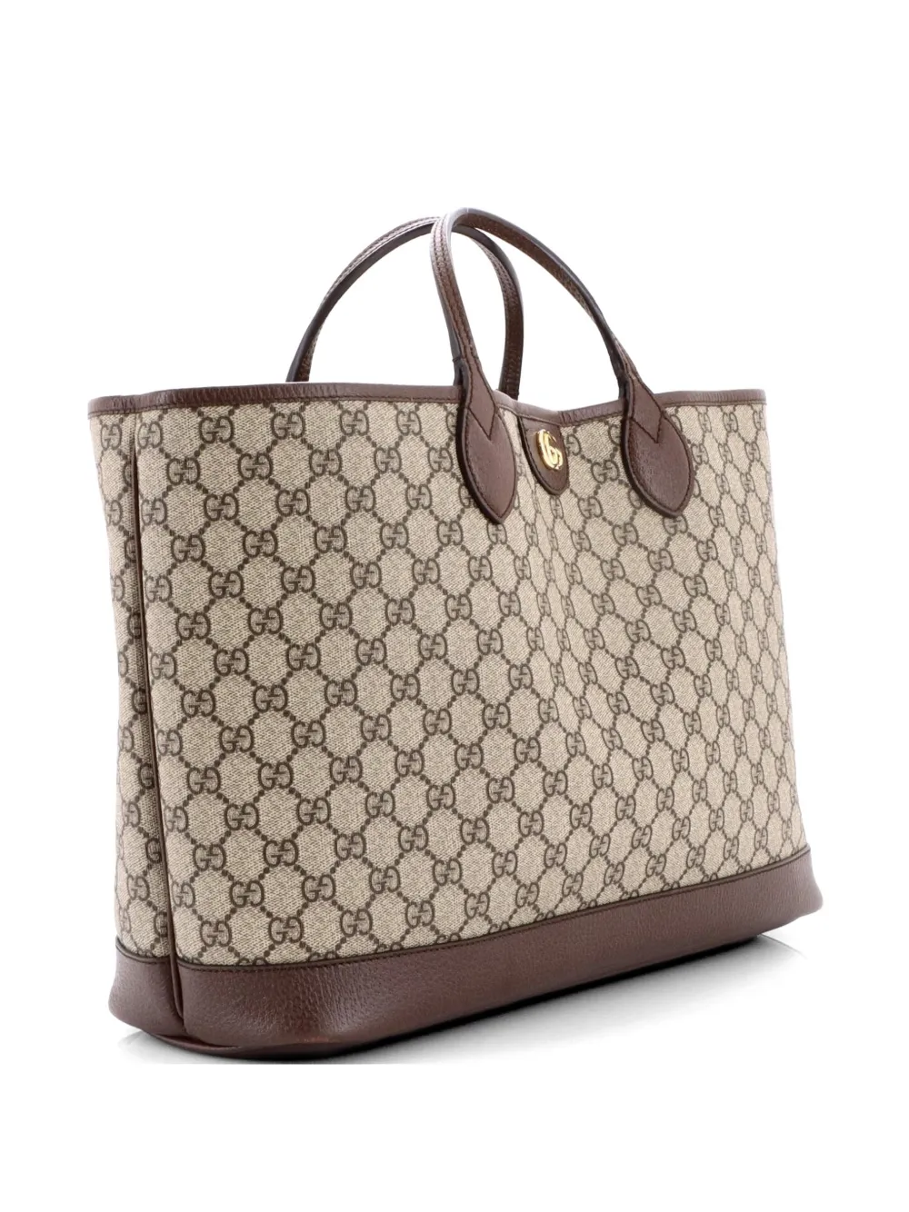 Ophidia Top Handle Shopping Gg Coated Canvas And Leather Medium Tote Bag