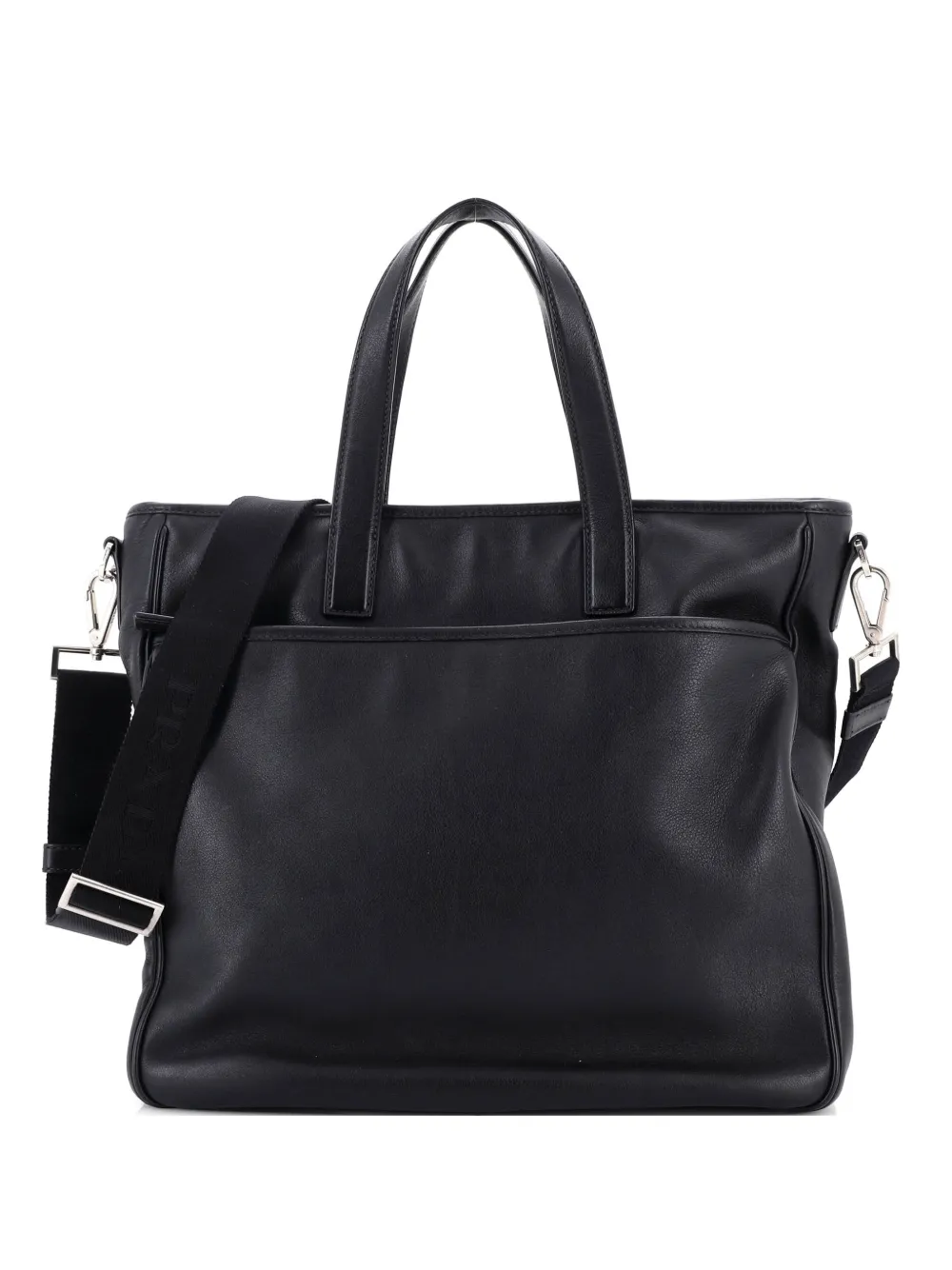 Prada Pre-Owned Convertible Front Pocket Briefcase Leather Medium tote bag - Nero