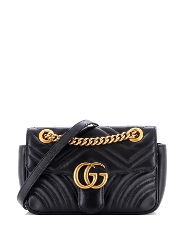 Gucci Pre-Owned GGマーモント フラップ マテラッセ レザー ミニ 