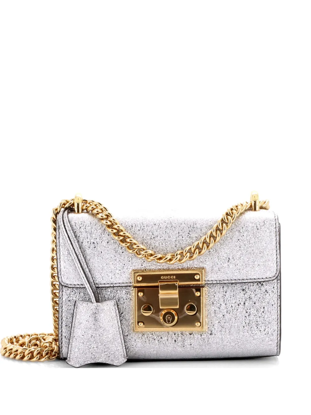 Gucci Pre-Owned Padlock Shoulder Bag Textured Metallic Leather Small crossbody bag - Effetto metallizzato