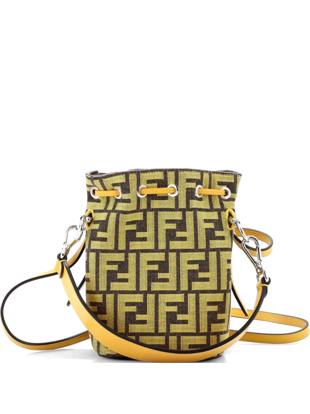 Fendi Pre-Owned x Fendi Fragment Mon Tresor Zucca Canvas Mini bucket bag - Giallo