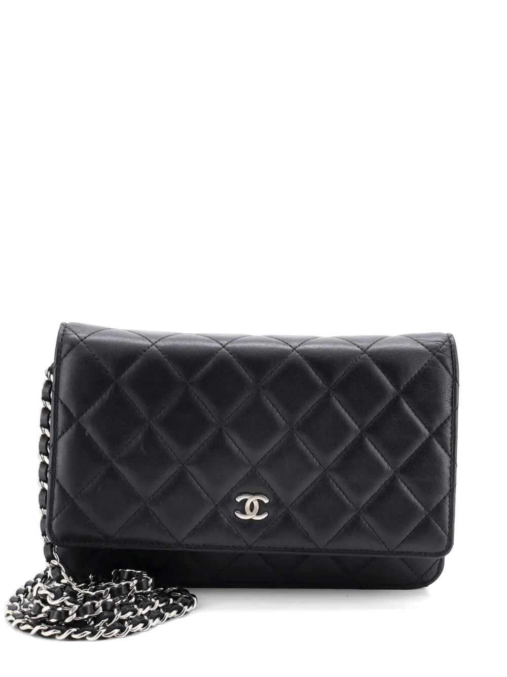 CHANEL Pre-Owned Wallet on Chain Quilted Lambskin crossbody bag - Nero