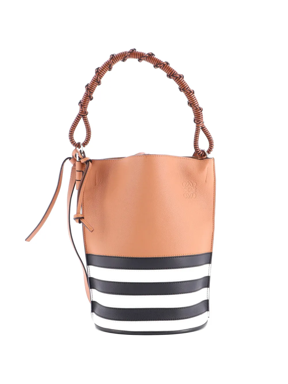 Loewe Pre-Owned Gate Top Handle Leather Medium bucket bag - Marrone