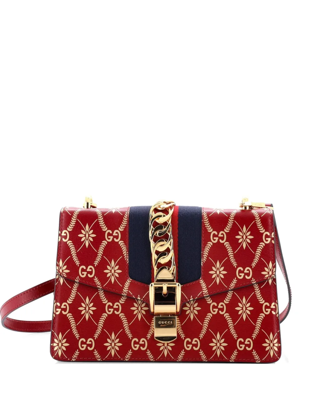 Gucci Pre-Owned Sylvie Printed Leather Small shoulder bag - Oro