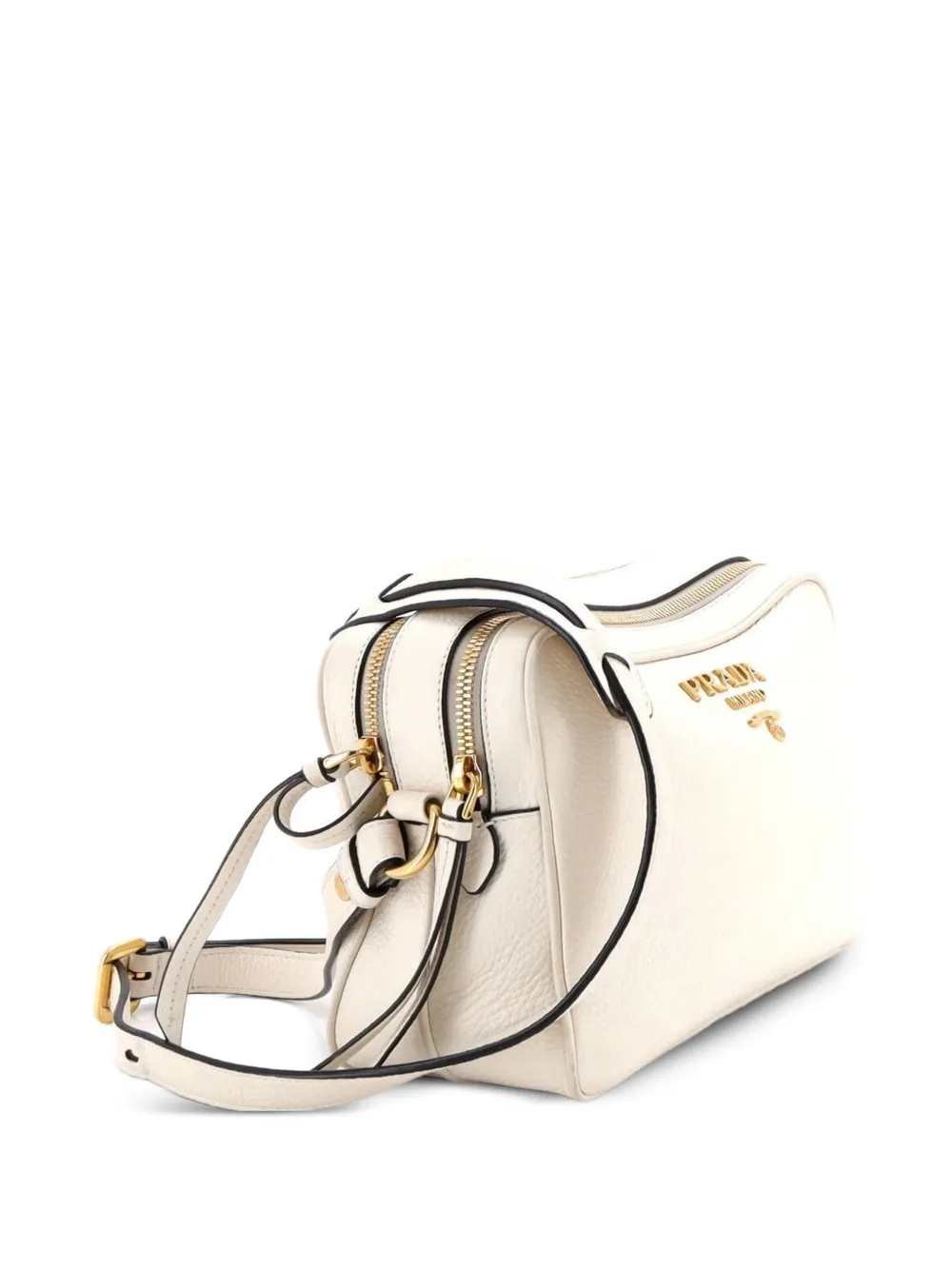 Double Zip Camera Bag Vitello Daino Crossbody Bag