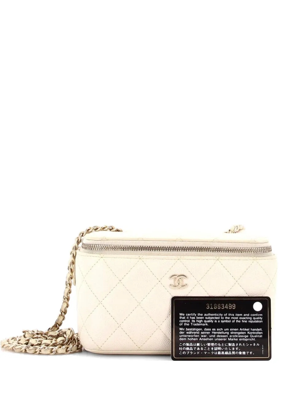 CHANEL Pre-Owned Classic Vanity Case with Chain Quilted Caviar Small crossbody bag - Toni neutri