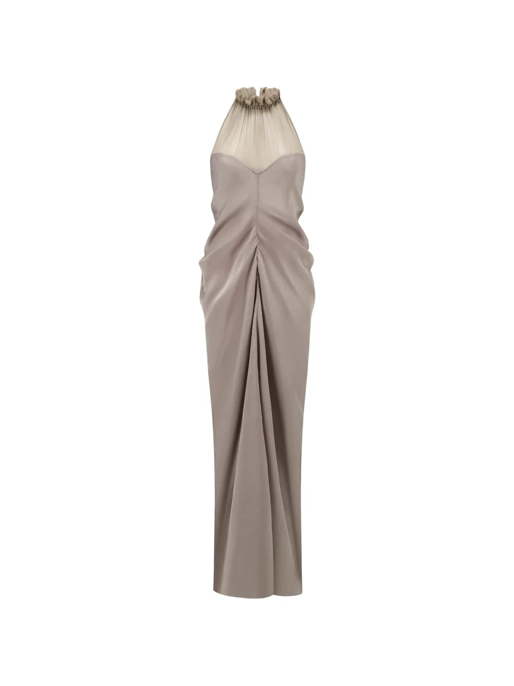 OUDE WAAG ruched halterneck maxi dress - Grau