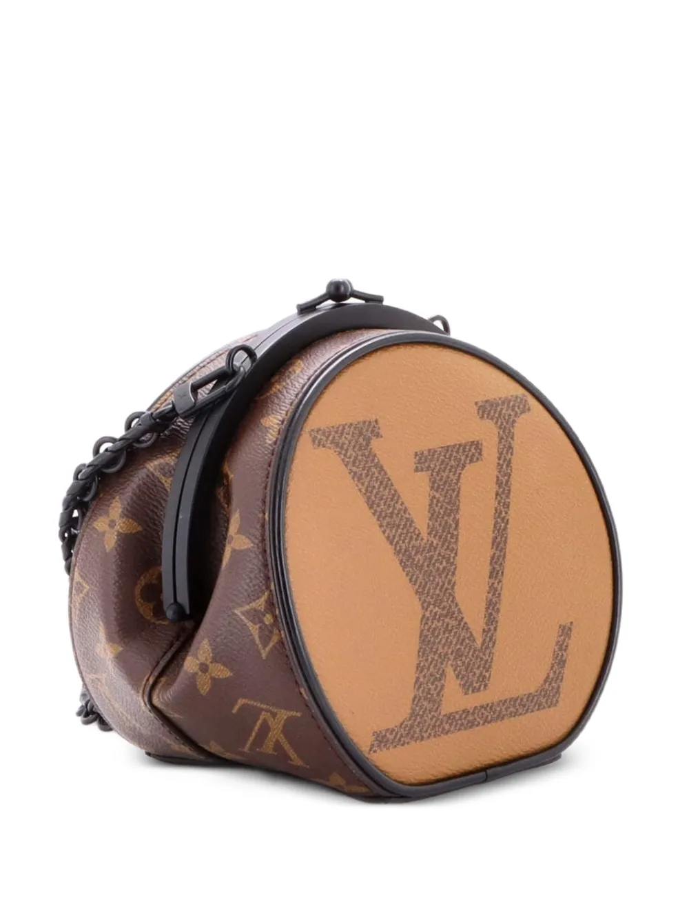 Louis Vuitton Pre-owned Boursicot Boite Chapeau Bag Reverse Monogram Giant Shoulder Bag in Brown, view 3