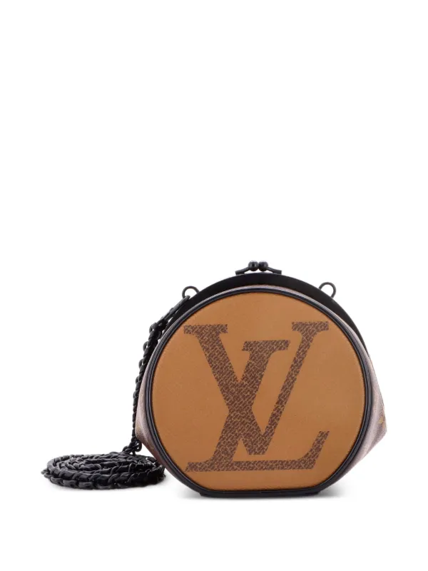 Louis Vuitton Pre-owned Boursicot Boite Chapeau Bag Reverse Monogram Giant Shoulder Bag in Brown