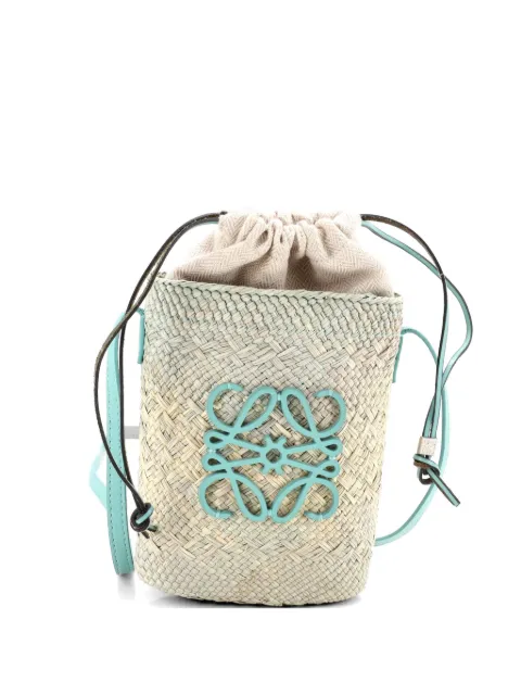 Loewe Pre-Owned сумка через плечо Paula's Ibiza из рафии и кожи с декором Anagram