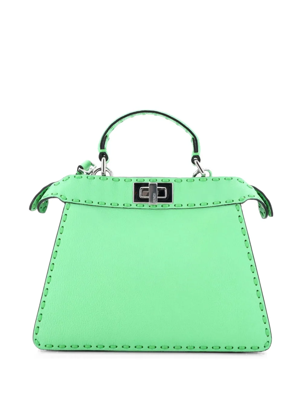  Fendi Pre-owned Selleria Peekaboo Iseeu Bag Leather Small Satchel - Green 