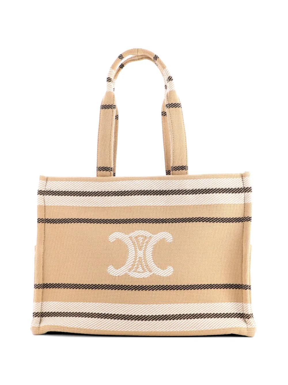 Celine Pre-Owned Cabas Thais Triomphe Striped Jacquard Textile Large tote bag - Toni neutri