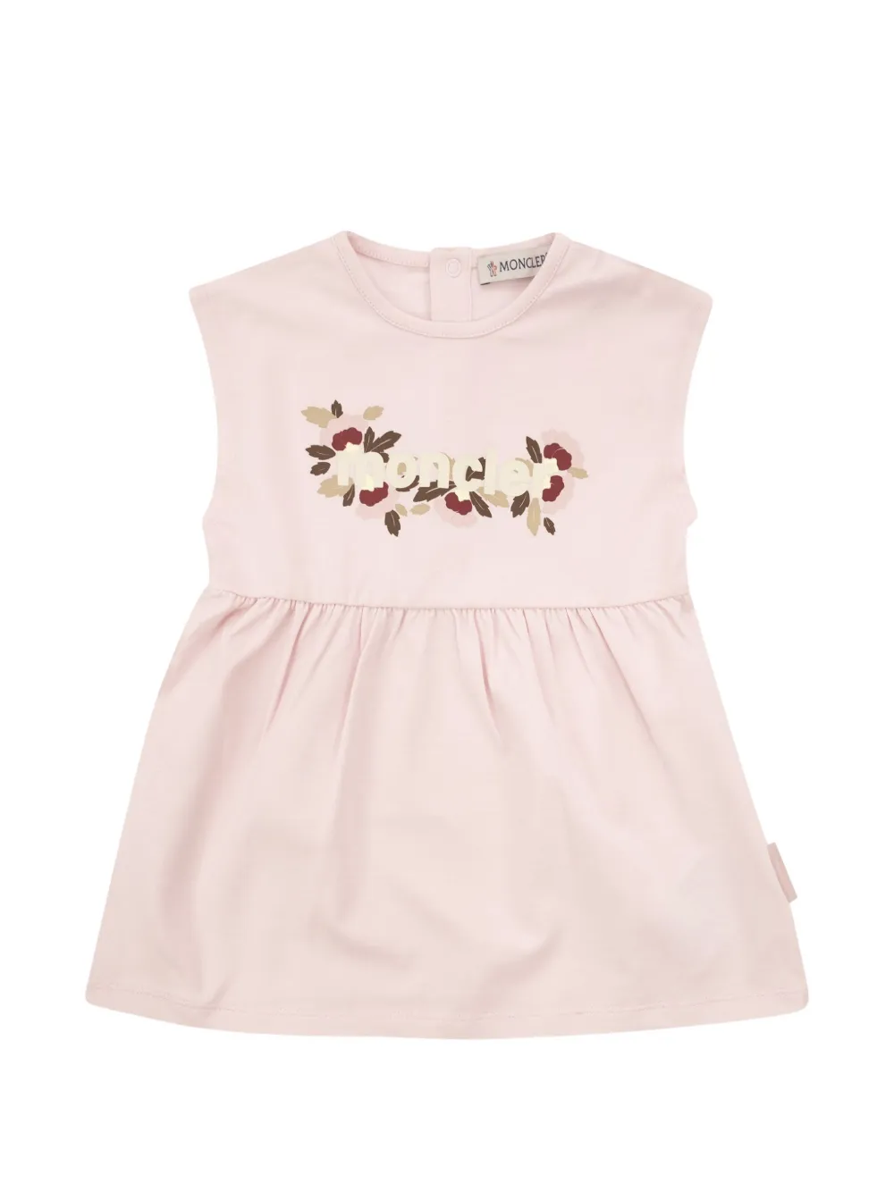 Moncler Enfant Jurk met bloe print Roze