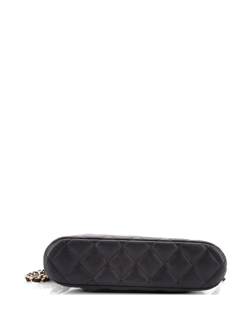 Cc Dome Zip Clutch With Chain Quilted Caviar Small Shoulder Bag