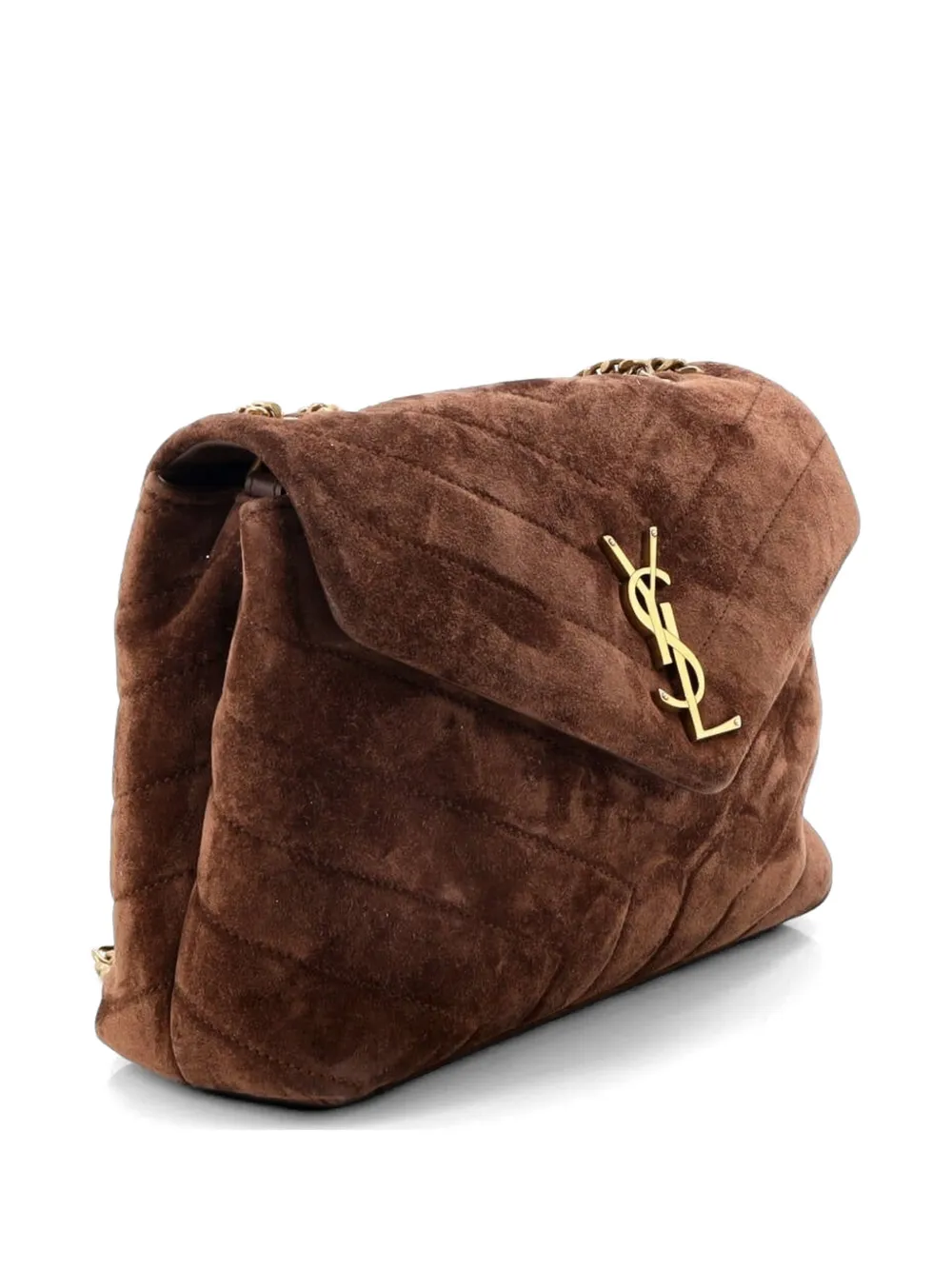 Loulou Matelasse Chevron Suede Small Shoulder Bag