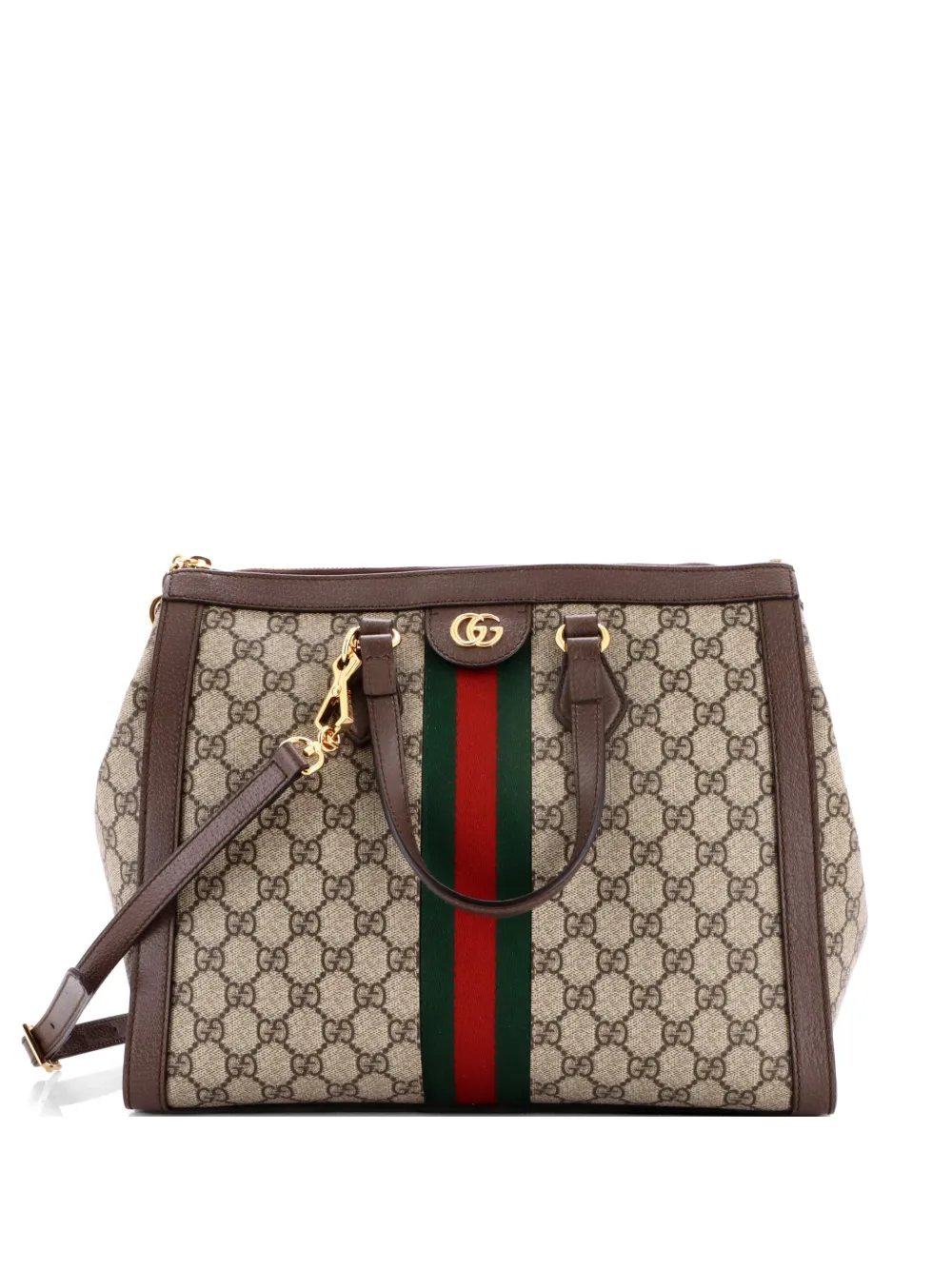 Gucci Pre-Owned Ophidia Top Handle GG Coated Canvas Medium tote bag - Marrone
