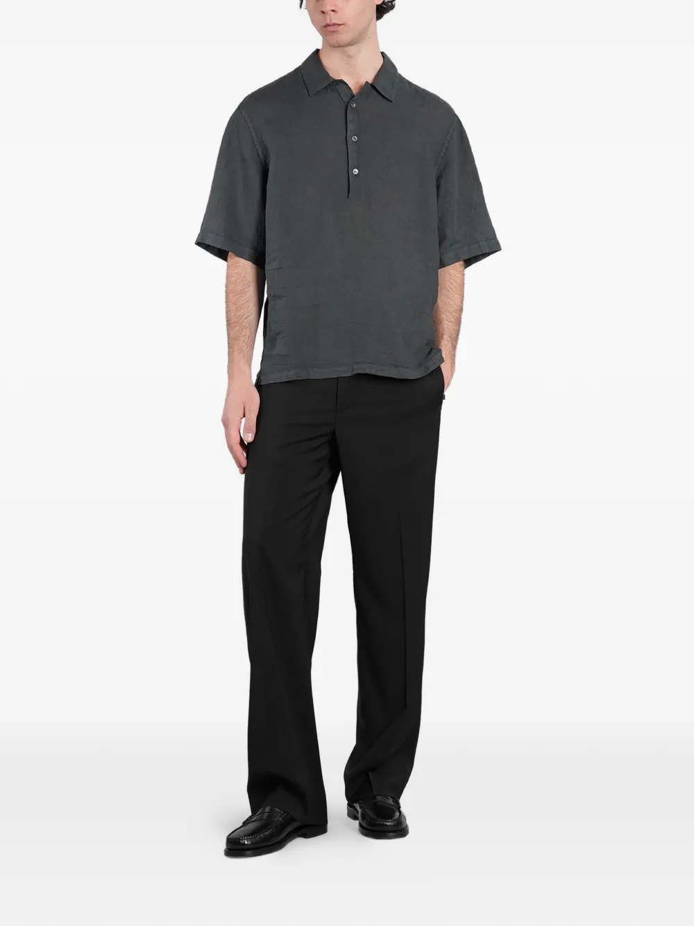 Barena Mola linnen poloshirt Grijs
