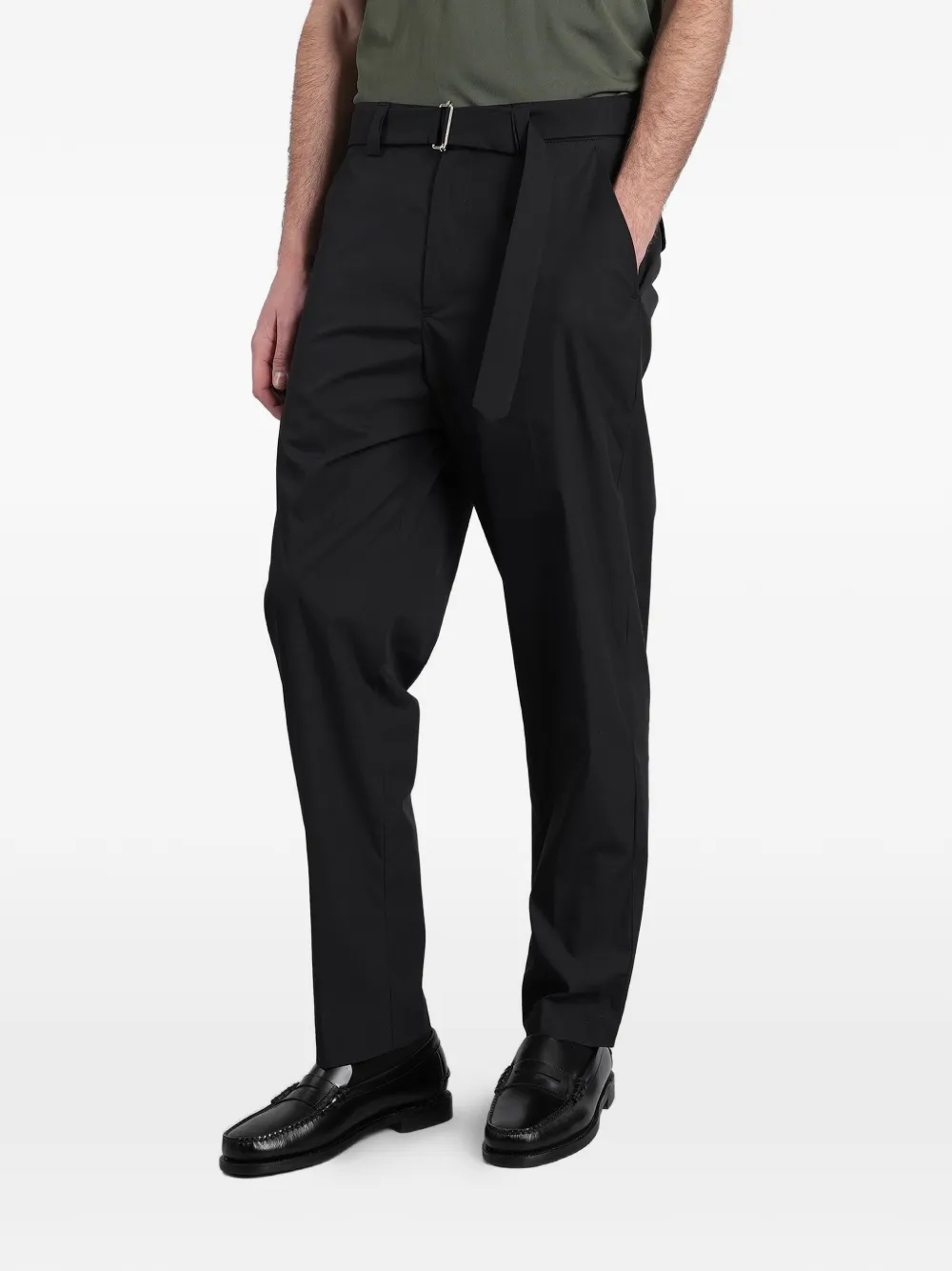 Low Brand Broek met ceintuur Zwart
