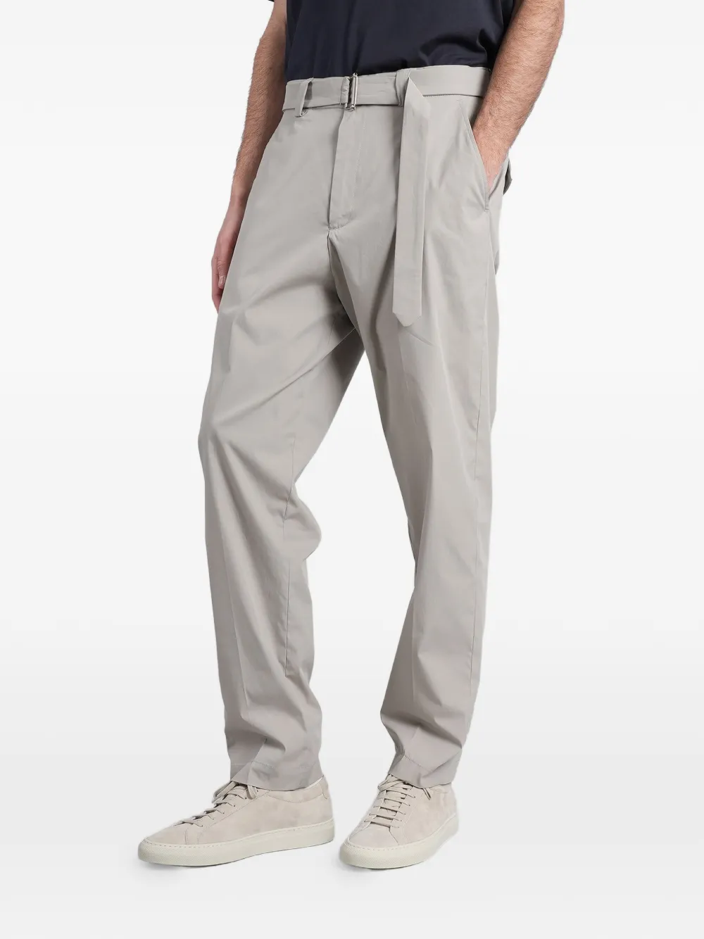 Low Brand Virgil broek met ceintuur Grijs