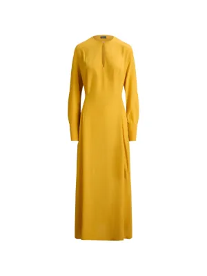 12 STOREEZ Silk Maxi Dress | Yellow