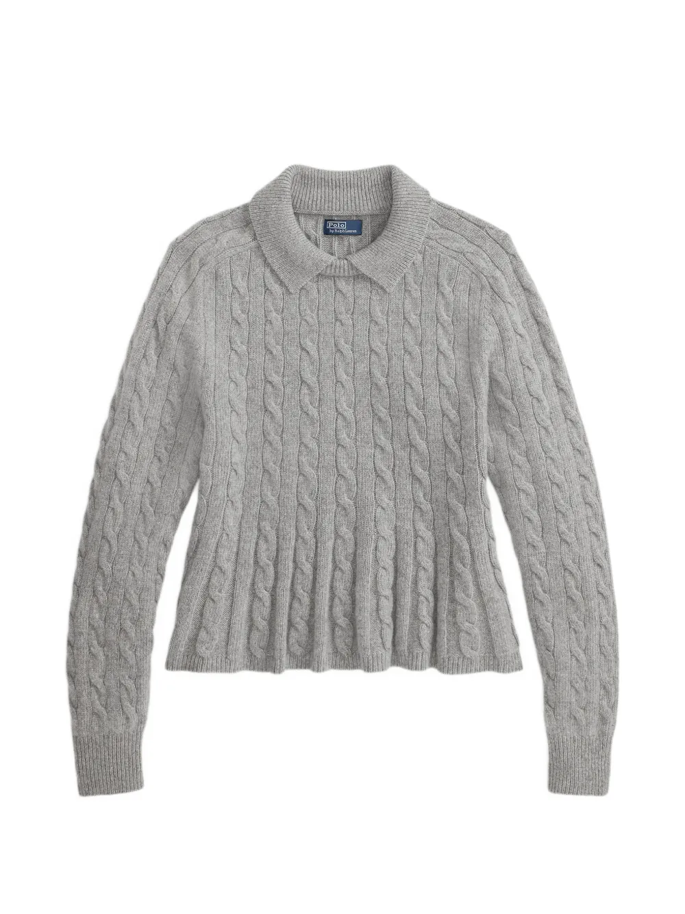 Polo Ralph Lauren Maglione in lana e cashmere con peplo - Grigio