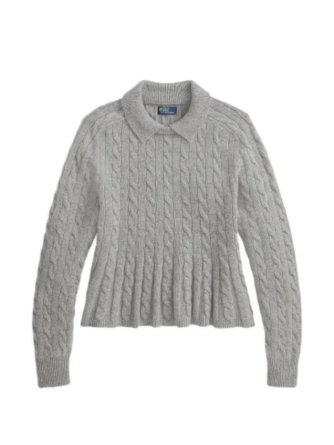 Polo Ralph Lauren cable wool-cashmere peplum jumper