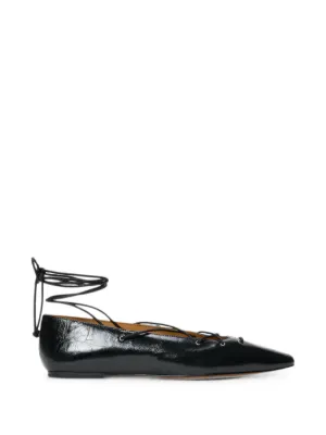 GANNI バックル フラットパンプス | レッド | FARFETCH JP