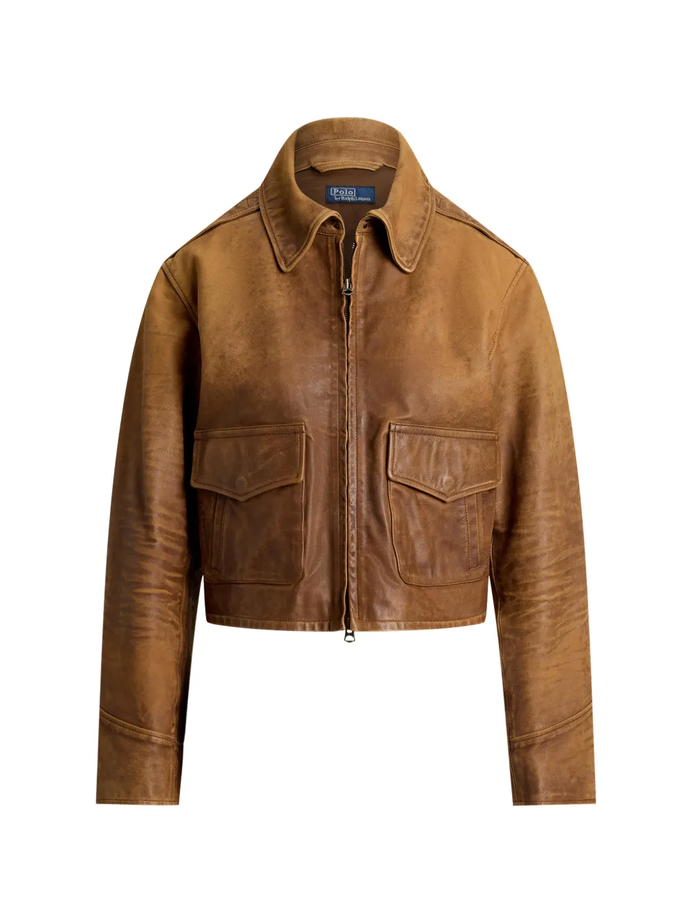 Polo Ralph Lauren Giacca crop con effetto vissuto - Marrone