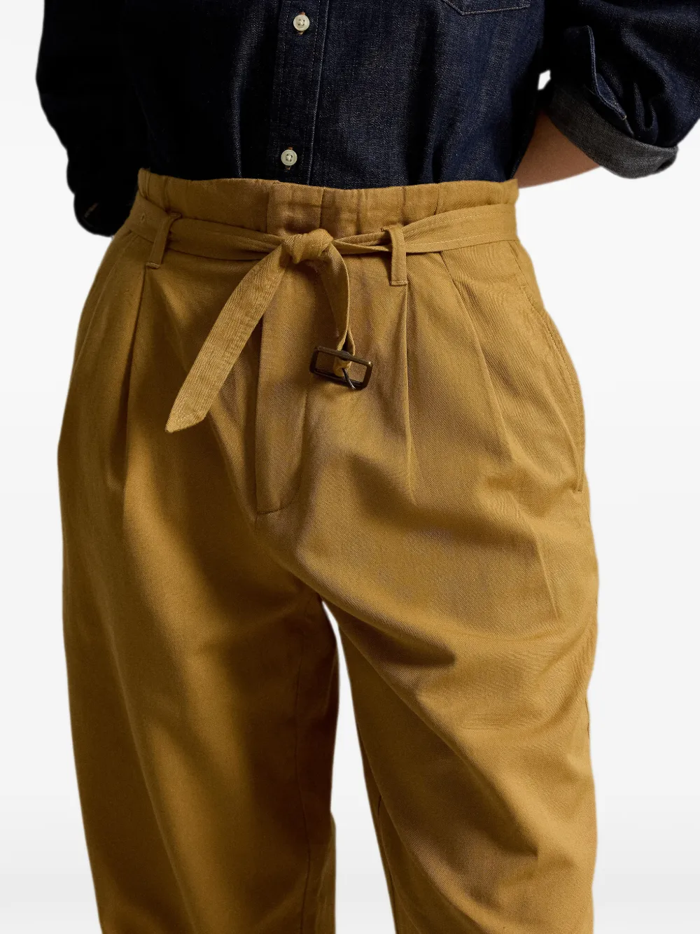 Polo Ralph Lauren Katoenen-linnen plooibroek Beige