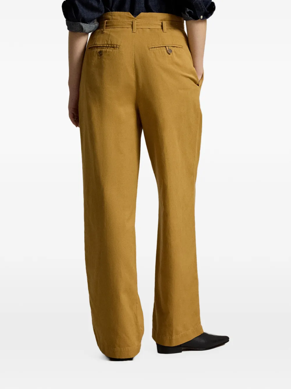Polo Ralph Lauren Katoenen-linnen plooibroek Beige