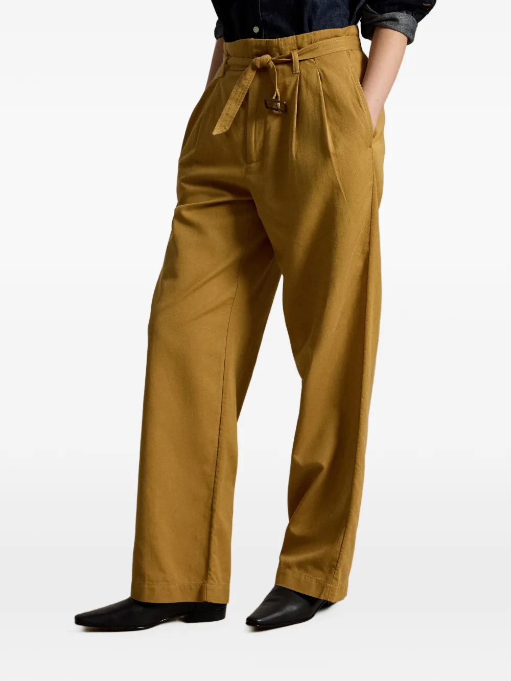 Polo Ralph Lauren Katoenen-linnen plooibroek Beige