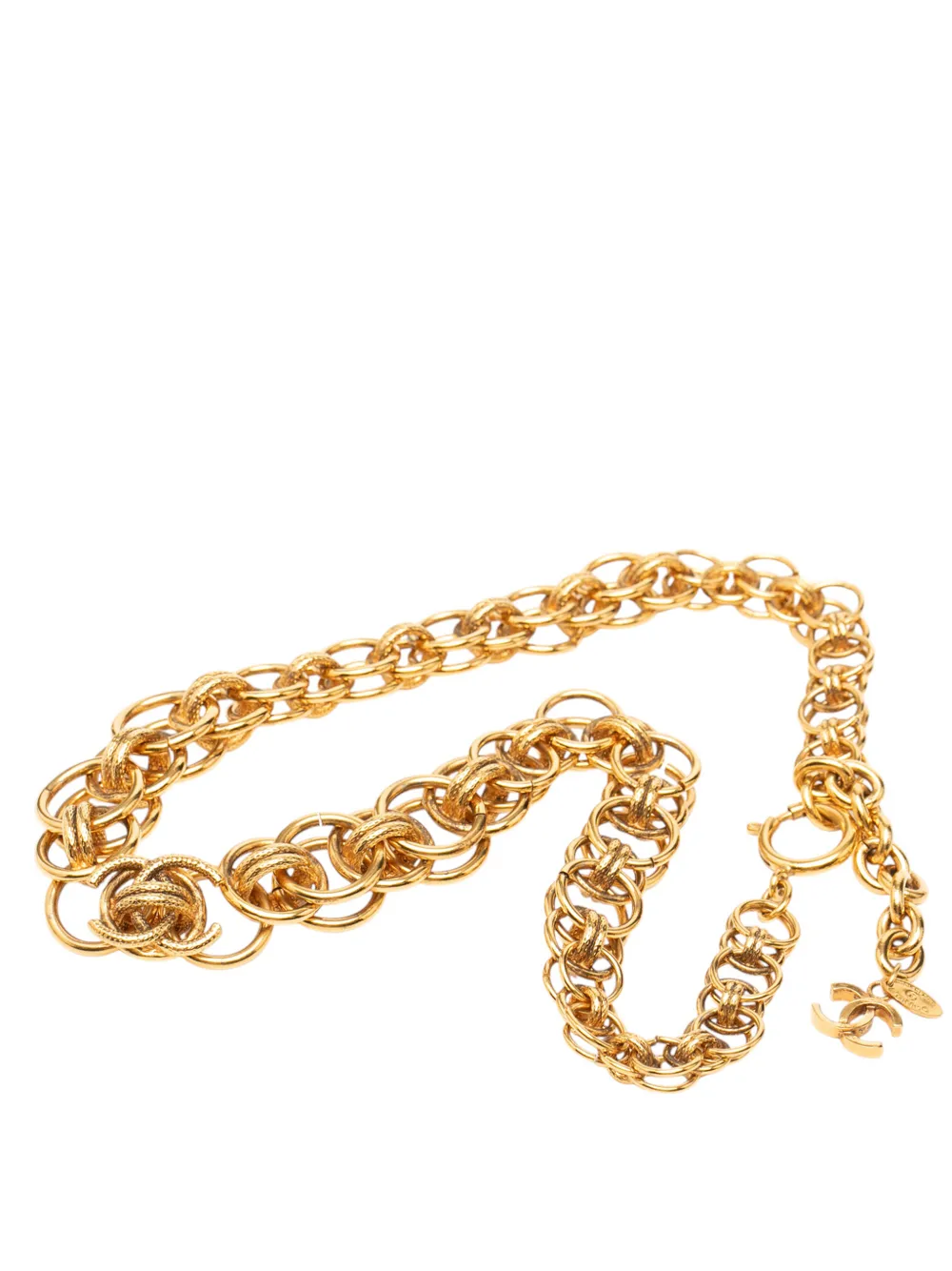 CHANEL Pre-Owned 1970-1980 CC Gold Plated Round Chain Necklace costume necklace - Oro