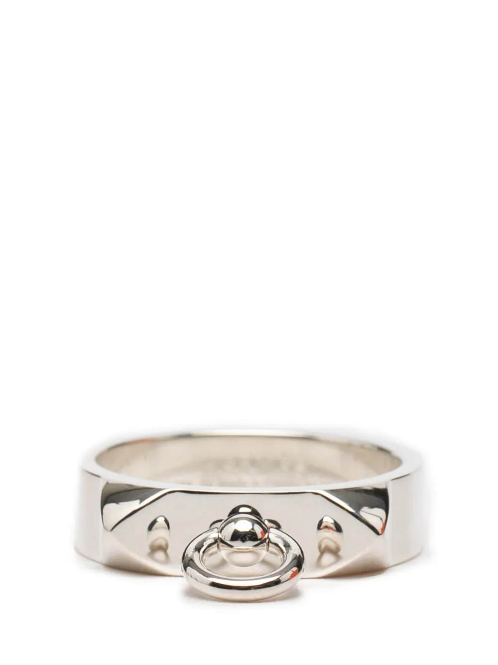 Hermès Pre-Owned 2010-2025 Sterling Silver Collier de Chien ring - Argento