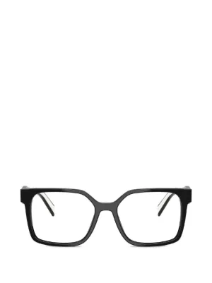 Gucci Eyewear ウェブストライプ スクエアメガネフレーム | ブラック 